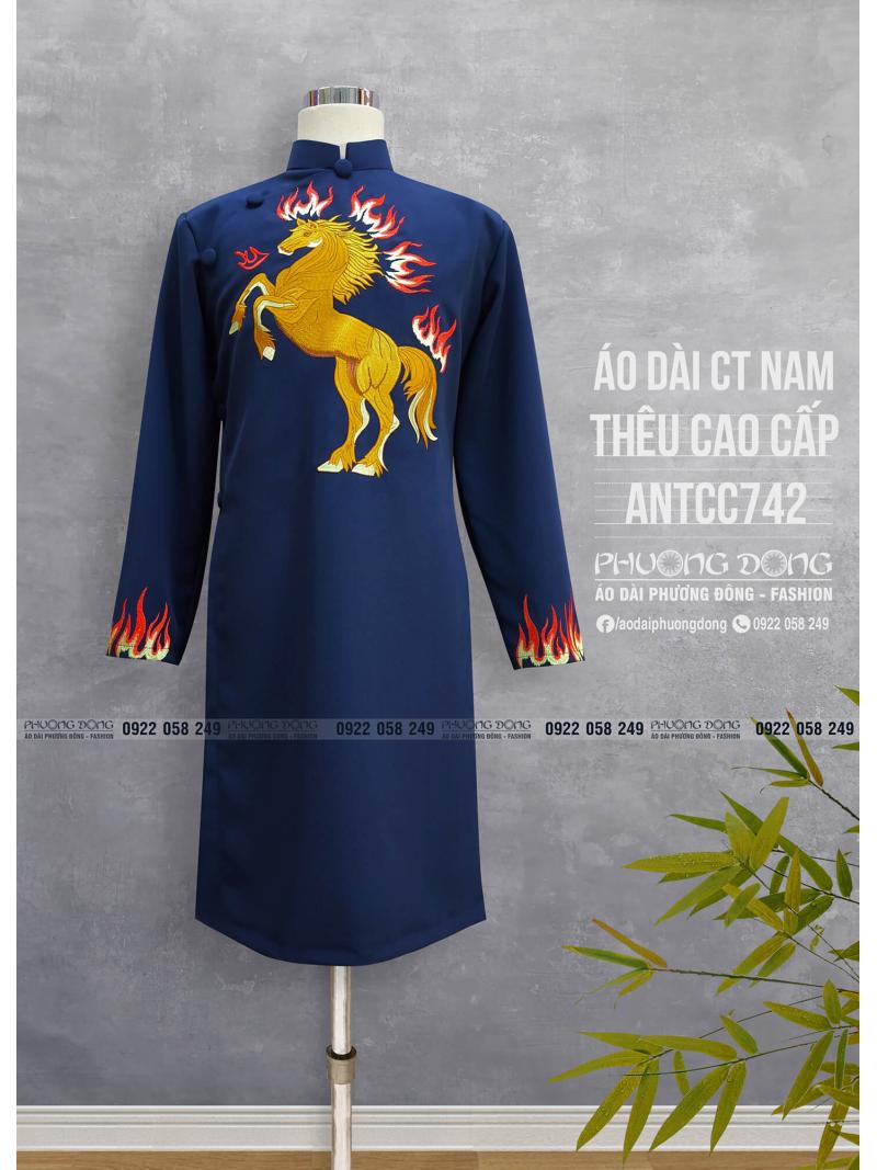 Áo Dài Cách Tân Nam Thêu Cao Cấp ANTCC742